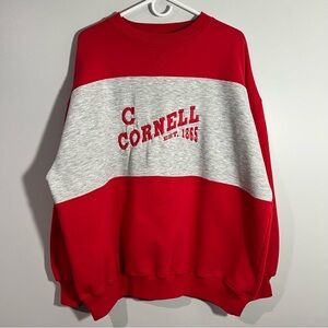 Vintage Crable Sportswear Cornell Big Red Gray Pullover Sweatshirt Mens XL